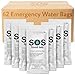 S.O.S. Emergency Water 5 year shelf life - 62 Individual 4.22 Oz Packets (With Tips)