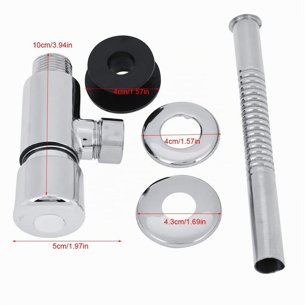 Langlebiges Urinalspülventil aus Zinklegierung, Schrankspülventil, Metall-Bidet-T-Adapter mit Absperrventil, hybride faserpolymerverstärktes Design, Handpress-Spülwerkzeug