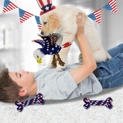 Set 3 juguetes sonoros Patrióticos para perros miniatura 7