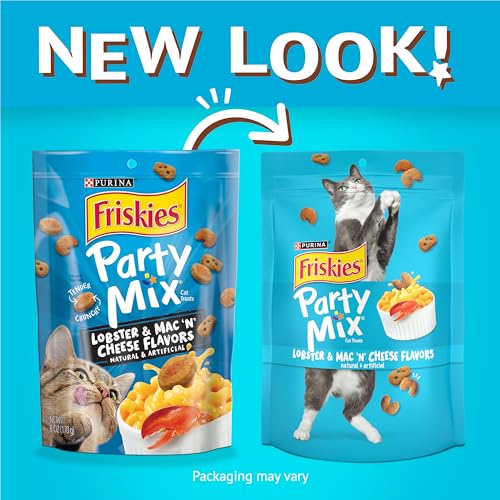 Friskies Purina Party Mix Cat Treats, Lobster & Mac 'N' Cheese, (10) 2.1 oz - image 2