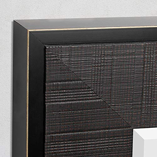 Head West Luxury Rustic Textured Framed Wall Mirror With Beveled Edge | Vintage Art Wall Hang Perfect Frame For Vanity, Bedroom And Bathroom, Horizontal And Vertical Mount - Brown 27.5 X 33.5 Inch #TOP3
