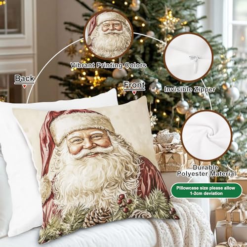 Fundas Cojin Navidad 50x50 cm para sofá, cama, sala de estar y dormitorio, pack de 4 textiles 7