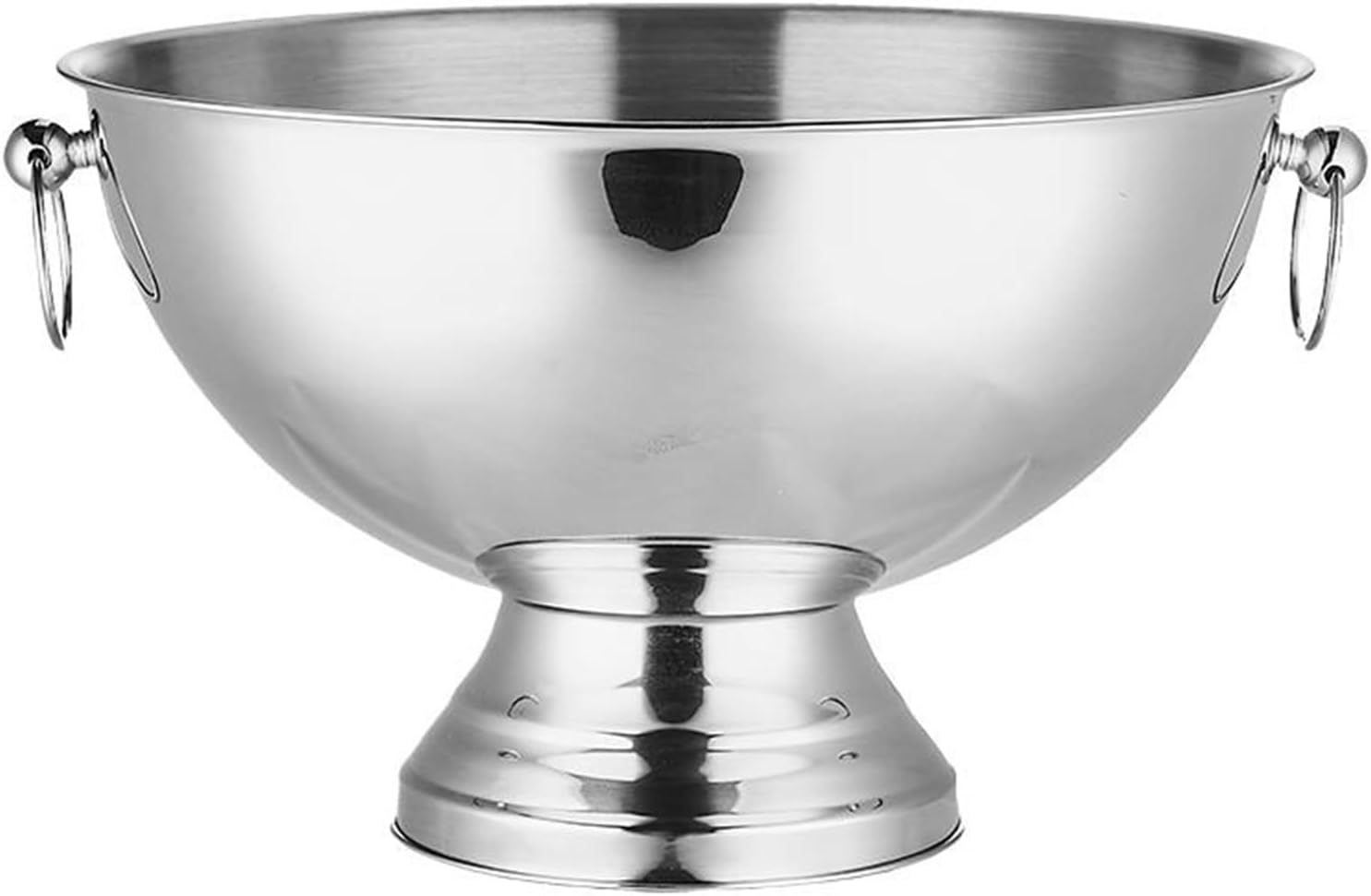 Ice Bucket Large Stainless Steel Double-eared Ice Bucket For Wine Champagne Beer KTV Clubs Bar Parties Insulated Ice Bucket(Silver)
