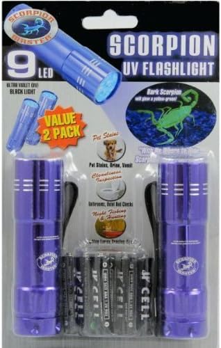 Shawshank LEDz Scorpion UV 9 LED Flashlight, 2 Piece
