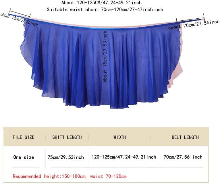 Wuchieal Dance Skirts for Women, Long Chiffon Ballet Skirt, Women's Dance Wrap Skirt with Tie - Image 2
