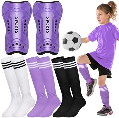 Liliful 4 Pcs Soccer Shin Guards Set for Girl Kids Youth Include ...
