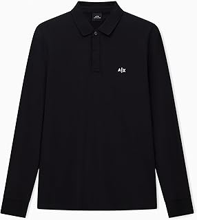 Armani Exchange Mens Slim Fit Long Sleeve Small Logo Polo