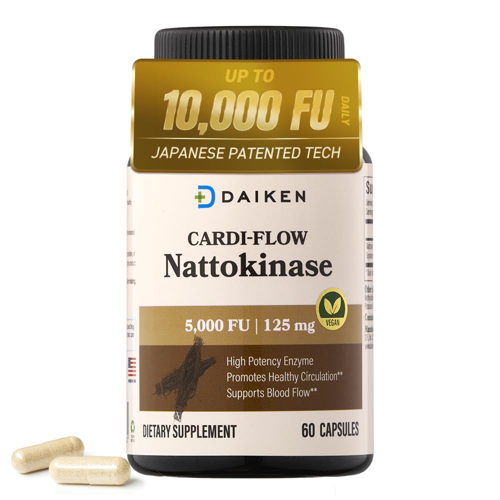 DAIKEN Suplemento de nattoquinase 5000 FU 60 cápsulas