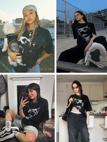 Aelfric Eden Oversized Tees Graphic Dog Print Tshirt Washed Cotton Short Sleeve Summer Streetwear Vintage Unisex Tops4