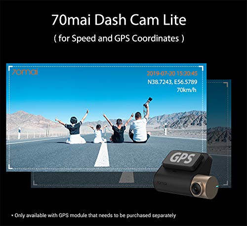 70mai Complemento Pro GPS Module para 1080p 70mai Dash Cam Lite e 1944p 70mai Smart Dash Cam Pro, As