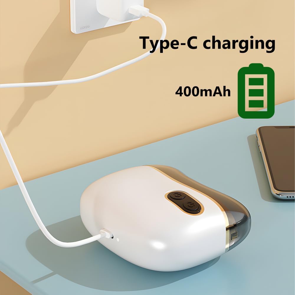 Electric nail clipper connected to a USB Type-C charging cable
