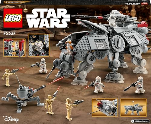 LEGO Star Wars 75337 Le Marcheur at-Te - Jeu de Construction - 3 Minifigurines du 212e Clone Trooper, Droïde Araignée & Figurines Droïdes de Combat - Cadeau pour Garçon dès 9 Ans & Fans