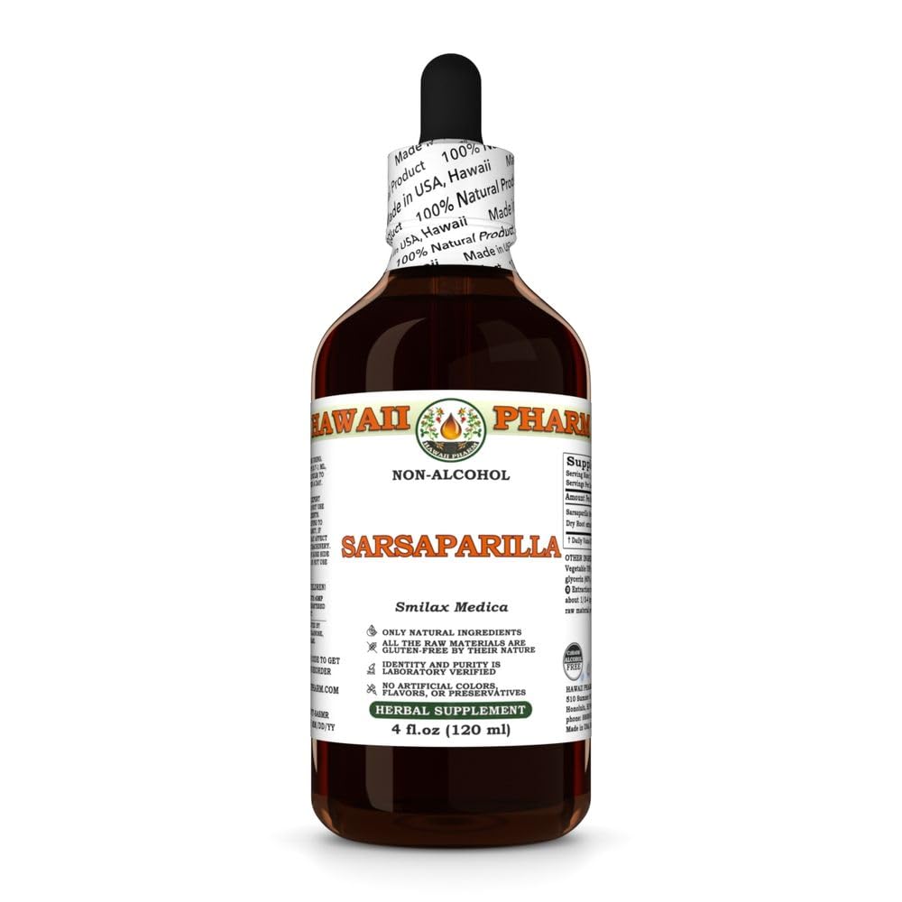 Hawaii Pharm Sarsaparilla Root Alcohol-Free Extract, 4 fl oz 4 Fl Oz (Pack of 1)