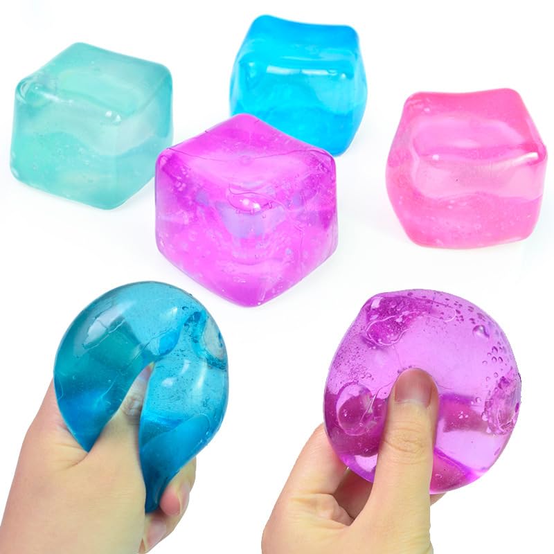 Replacement NeeDoh 4Pcs Ice Cube Squishy Toys -Stress Relief Cube Sensory Toy for Kids & Adults - Image 2