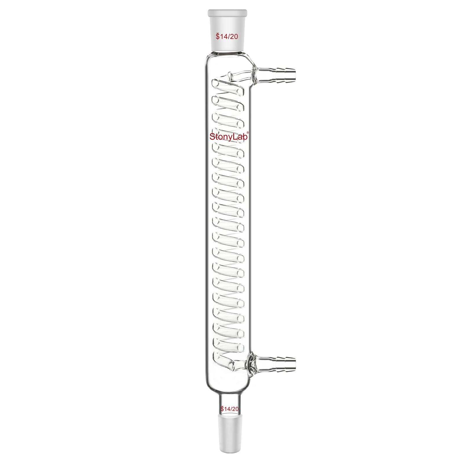 stonylab Condensatore Graham, Percorso di Raffreddamento Piccolo da 200 mm, Giunto 14/20, Vetreria da Laboratorio per Condensazione e Processo di Reflusso Microscale Precisi