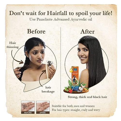 Parachute Advansed Ayurvedic Coconut Hair Oil with Neem, Amla, Bhringraj & 22 Natural Herbs | Reduces Dandruff, Thinning & prevents Hair fall | 300ml - Image 5