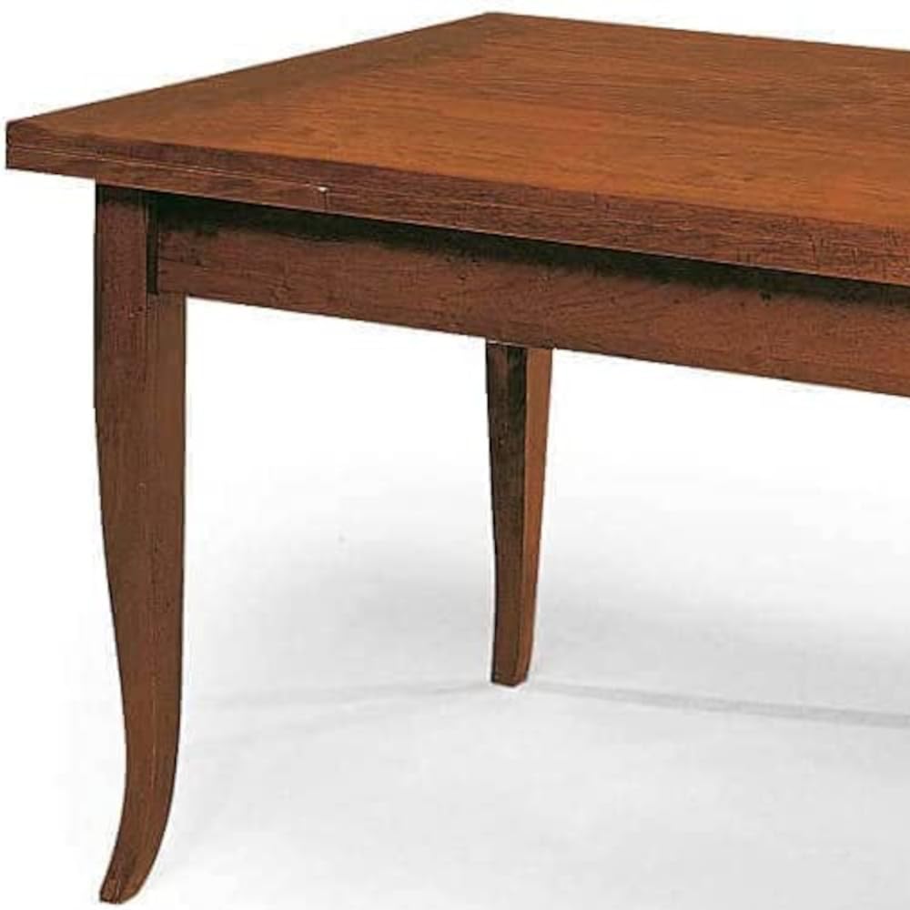 KONTE.DESIGN | Tavolo Allungabile 140×80 cm Santo Spirito - Estendibile fino a 220×80 cm | Tavolo da Pranzo in Legno con Gambe a Sciabola | Design Classico Made in Italy