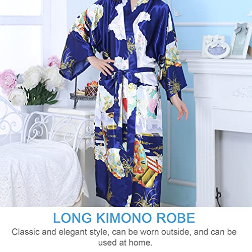 Abaodam Kimono Robe Longo Damas de Honra Noiva Robe Roupão Sleepwear Roupão Camisola Com Cinto para