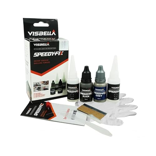 Visbella 7 segundos speedy fix solución rápida polvo fijador profesional adhesivo rápido super glue para adhesivo de refuerzo de metal, plástico y madera y cerámica reparación pegamento (4) Cover