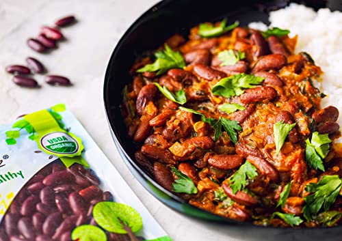 Organic Red & White Kidney Beans Bundle - Organic Dark Red Kidney Beans, 1 Pound And Organic Cannellini Beans, 1 Pound - Non-Gmo, Kosher, Raw, Vegan #TOP4