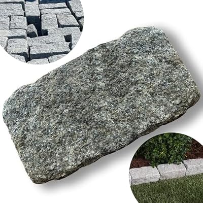 Gray Granite Cobblestone (Belgian Block) 5x5x9 Average Nominal +/- Size Durable Paving Stone for Driveways, Patios & Garden Edging 25 Lbs