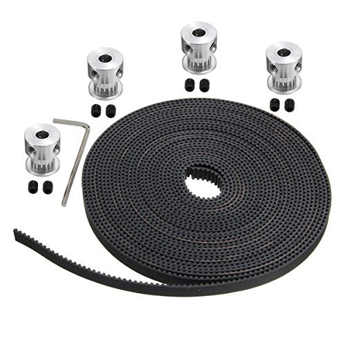 5 meter GT2 Timing Belt + 4 pcs 20 Teeth GT2 Pulley + Allen Key