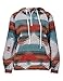 COWOKA Women's Aztec Print Pattern Western Ethnic Half Zip Long Sleeve Pullover Hoodie Sweatshirt Red S