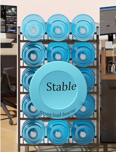 Stabiler 5-n-Wasserkrughalter für 2–20 Flaschen, nicht wackelnd, für Zuhause, Büro, Küche, Ga – Schwarz, 63 x 35 x 120 cm