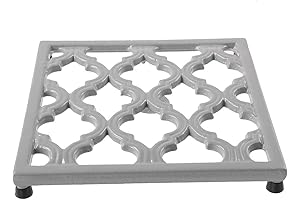 Square Cast Iron Trivet, Heat Resistant Metal Trivets for Hot Pots and Pans