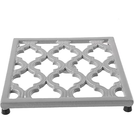 Square Cast Iron Trivet, Heat Resistant Metal Trivets for Hot Pots and Pans