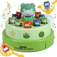 AINOI Frog Pop Out Catch Toys for Ages 3-13, Musical Rotate Bounce Catch Board Game Interactive Kids Toys, 3 Years Old Boys Girls Toy Gifts