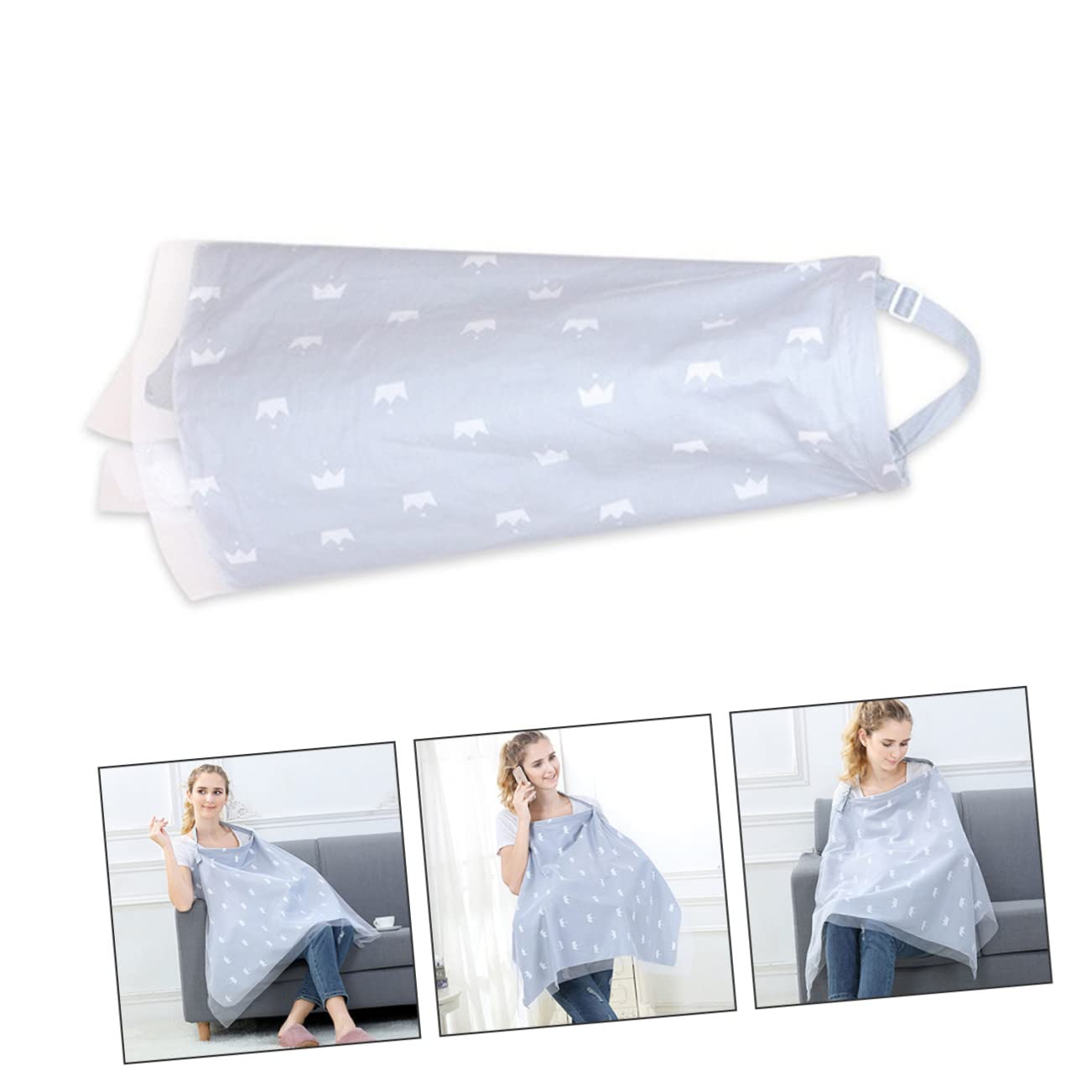 BESTonZON Outdoor Nursing Cover for Moms Multi-use Nursing Scarf Crown Design for Sun and Wind Protection Convenient Neckline for Easy Monitoring