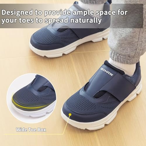 Image of Diabetic Shoes for Men Extra Wide Walking Shoes Swollen Feet Shoes for Neuropathy Adjustable Closure with Arch Support
