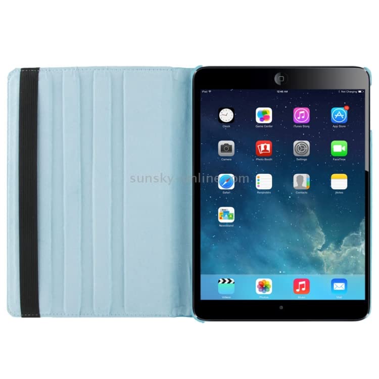 PU Leather Rotate Stand Case for iPad 9.7 inch 5th/6th Generation 2017/18 and For iPad Air 1st Generation and iPad Air 2 2013/14 (Light-Blue/Sky-Blue) - Image 3