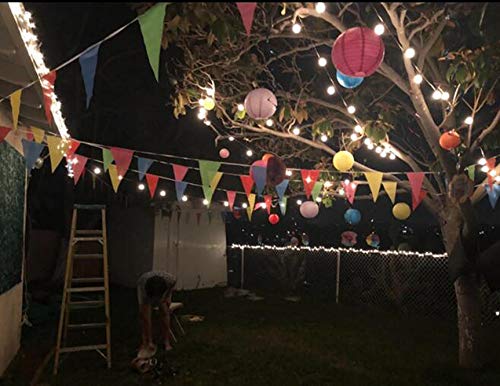 EDATOFLY 80m Bandierine di Tessuto Pennant, Multicolore Bandiere Nylon Striscioni di Bunting 150 Pz Bandierine Triangolari per Giardino Casa All'aperto Festeggiamenti Picnics Grand Opening Festa