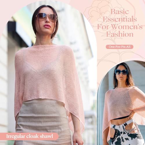 Image of Women Sheer Poncho Shrug Summer Sheer Blouse Top Lightweight Poncho Bolero for Evening Dress
