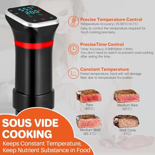 Fornello Sous Vide, display LCD touch, impermeabile, controllo preciso della temperatura per cucina professionale