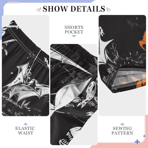 ZZXXB Dinosaur Bat Boys Long Pants Soft Trousers Elastic Waist Kids Lounge Bottoms with Pockets S-XL4