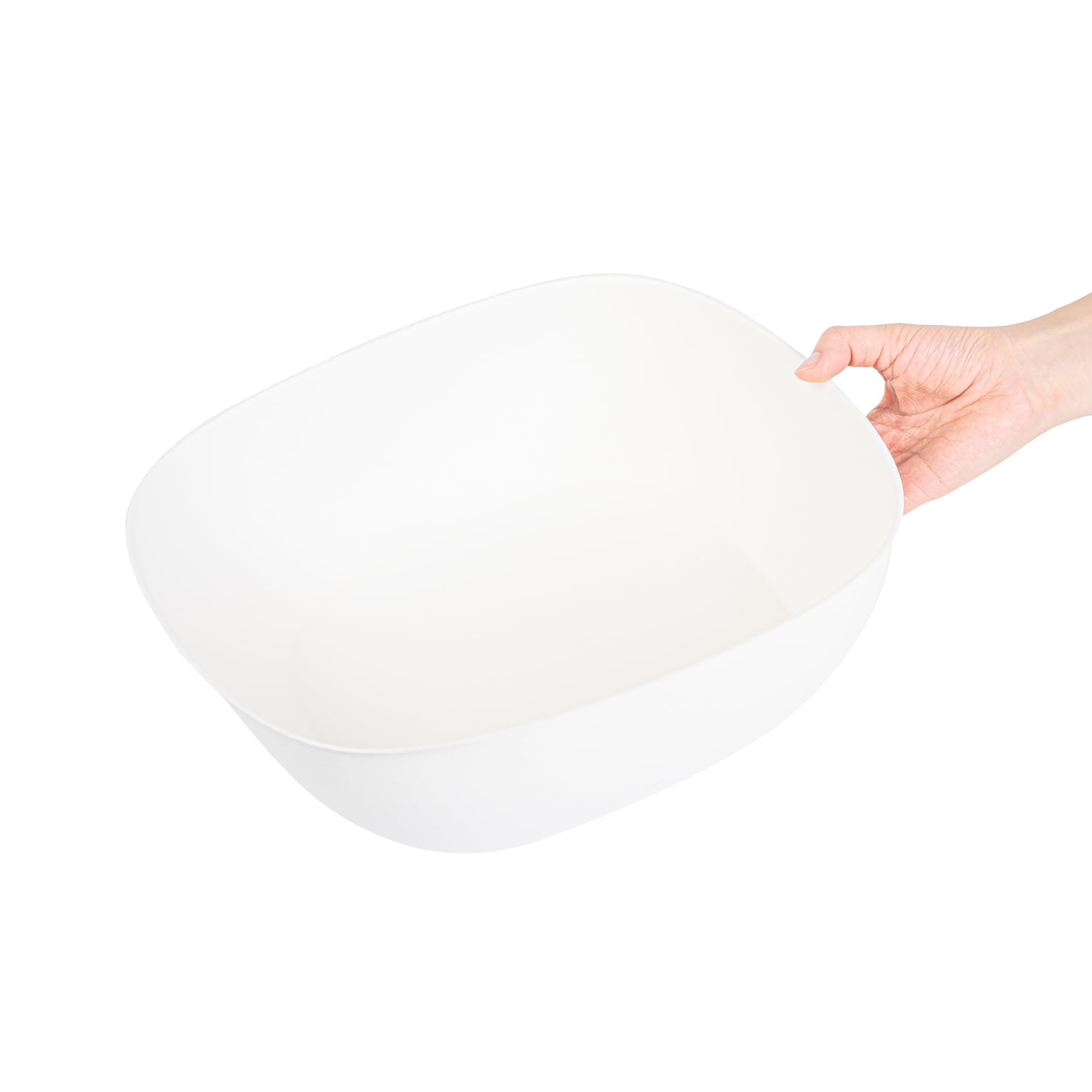 Restaurantware Pulp Safe Modular No PFAS añadido 5,386.4 g White Sugarcan/Bagasse Bowl – Home Compostable – 11 3/10.2 cm x 11 3/10.2 cm x 10.2 cm – Caja de 100 unidades