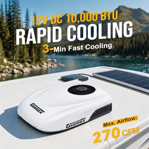Gidrox 10000 BTU 12V DC Rooftop AC