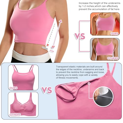 Image of ECOPARTY Wirefree Padded Yoga Sports Bra for Women - Moisture Wicking Quick Dry Workout Crop Tank Camisole