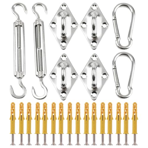 Hogvinnatil Kit de vela de navegación, kit de hardware de vela,Kit de montaje de vela de acero inoxidable | Accesorios de fijación de Sunshade, Herramientas de instalación, Juego de accesorios de