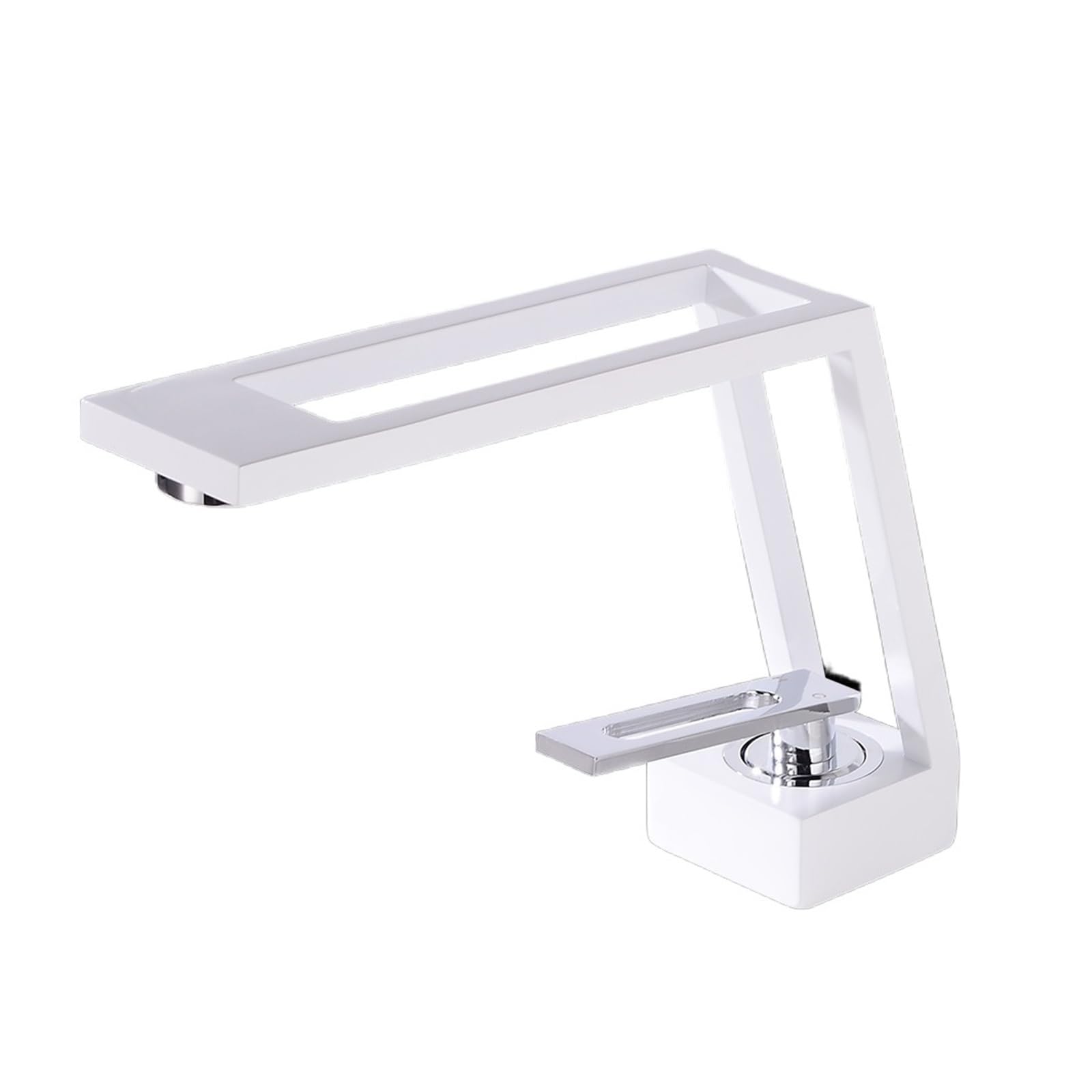 Gqnblvhzupdm A111 White-Chrome Kitchen Faucets, Bathroom Basin Faucet Cold & Hot Water Mixer Sink Tap, Single Handle Deck Mounted Black(A111 White-Chrome)