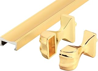 Prime-Line M 6094 Shower Door Towel Bar and Bracket Set, Brass