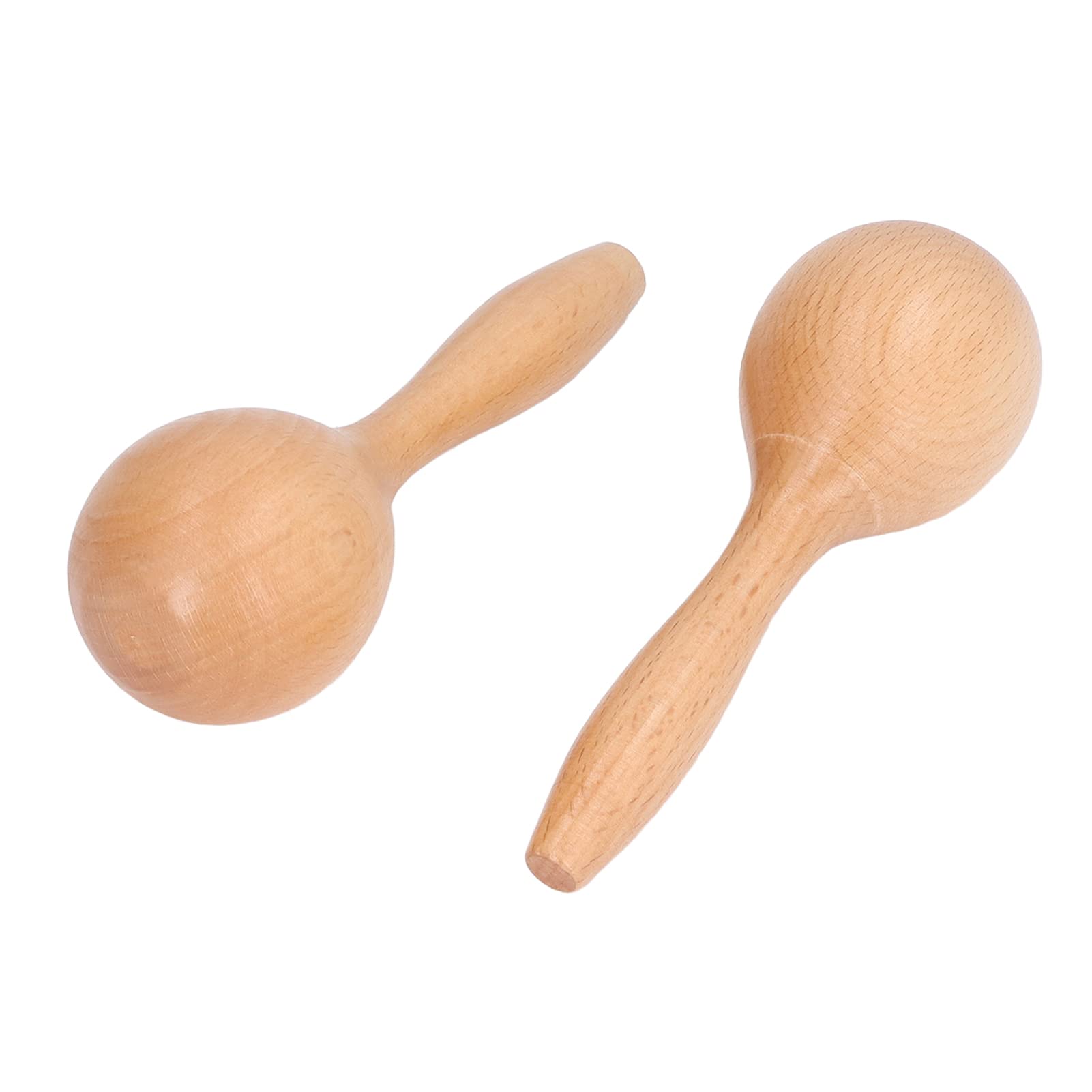 Strumenti a Percussione Manuale Maracas Portatili in Legno di Faggio da 2 Pezzi con Suono Chiaro e Aspetto Lucido per Feste e Concerti, Dimensioni 14x5x5 Cm