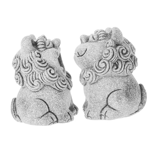 ULTECHNOVO 1 Par Adorno de casero Figurilla Estatua del guardián Adornos de Acuario Adorno de de Oficina decoración de Escritorio de Polvo de Piedra Azul