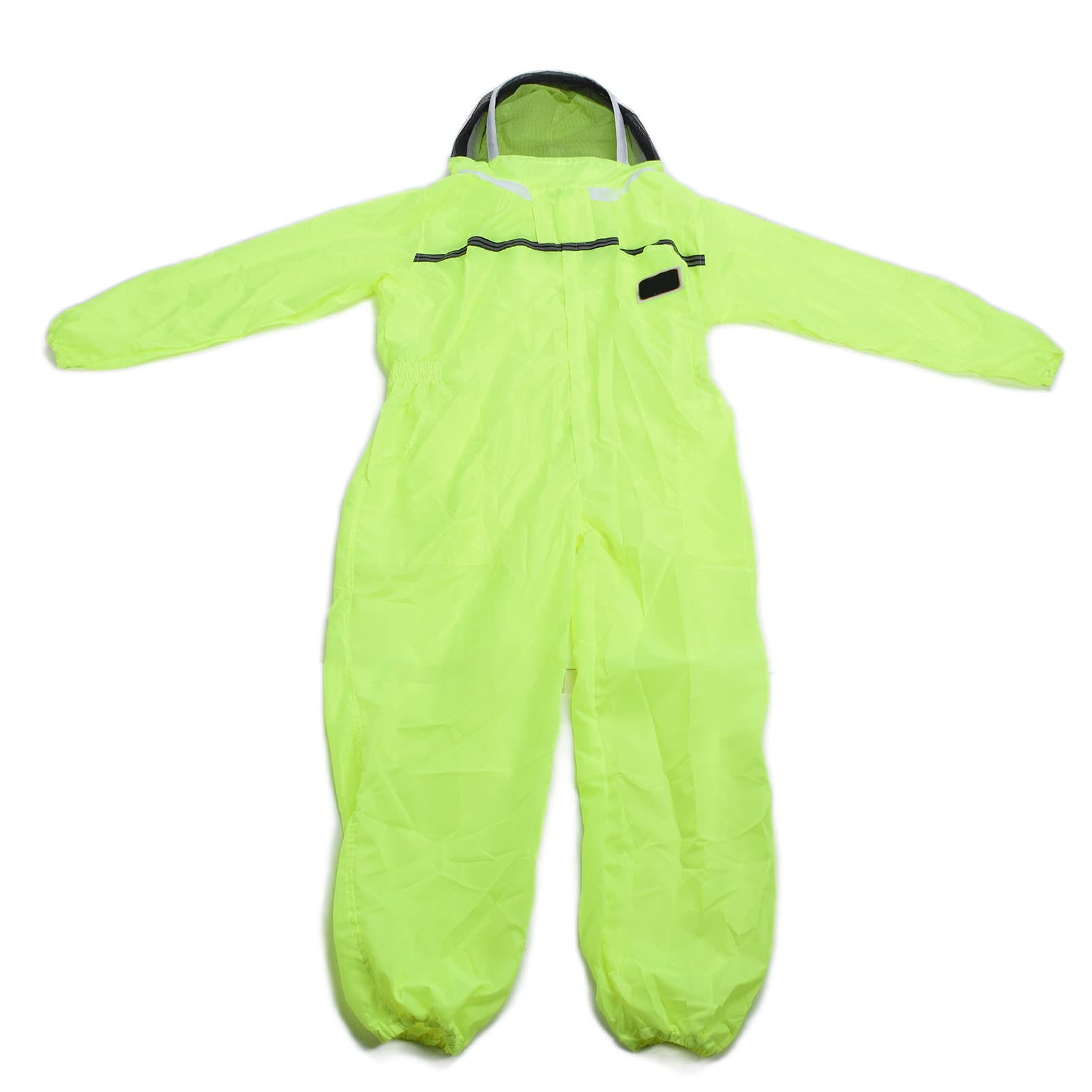 Traje de apicultura, mono de apicultor de una pieza verde fluorescente con cremallera frontal para protección contra picaduras de colmenar