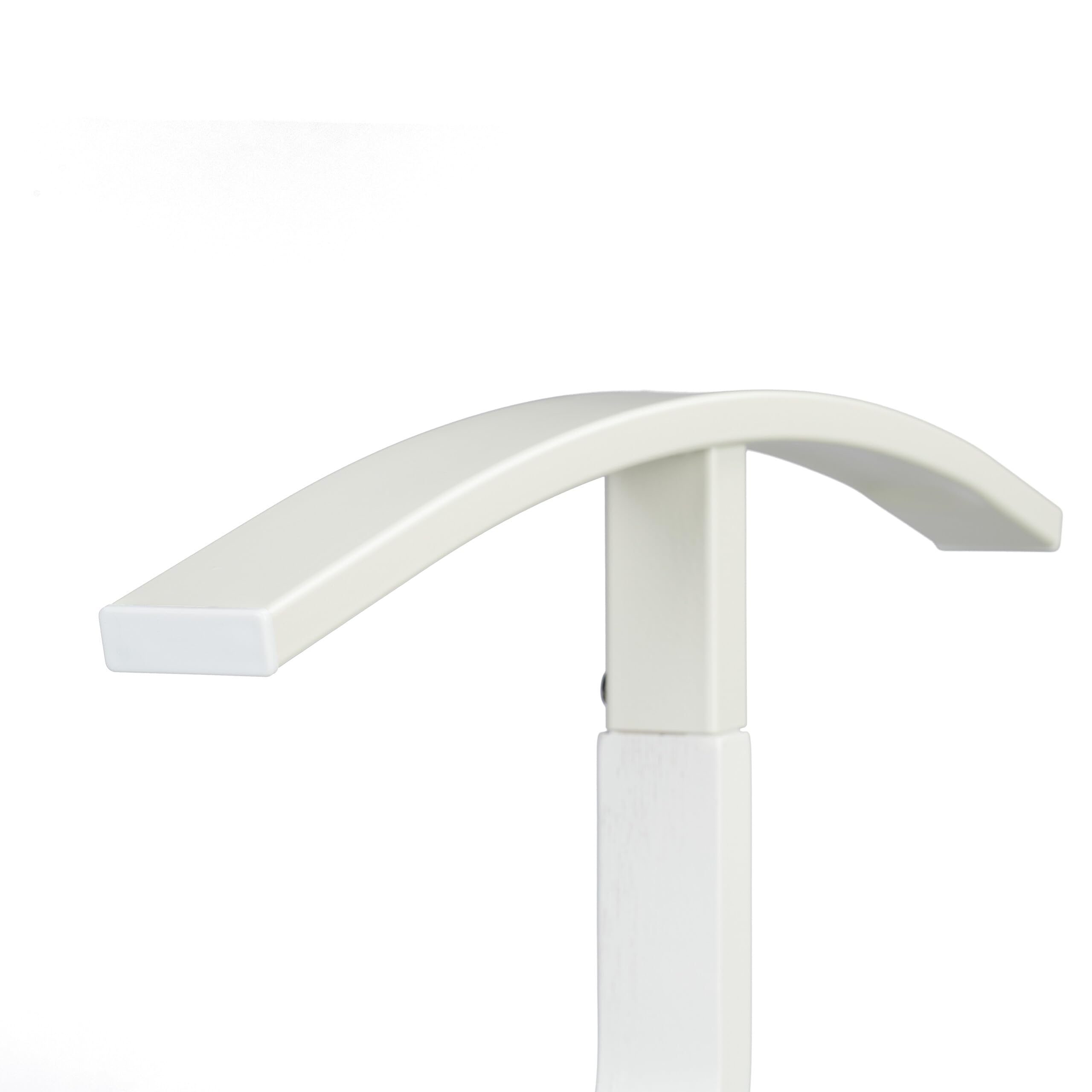 Relaxdays Servo Muto da Camera, Appendiabiti da Terra per Giacca e Pantalone 107 x 48 x 20 cm, in Acciaio e MDF, Bianco