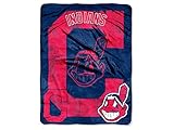 Officially Licensed MLB Cleveland Indians Triple Play Micro Raschel Throw Blanket, 46
