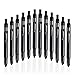 Bundle of Listo 1620 Marking Pencil/Grease Pencils/China Marking Pencils/Wax Pencils - Black, Box of 12 With 72 Refills With Magnetic Memo Clip